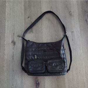 Lug Black Shoulder Bag